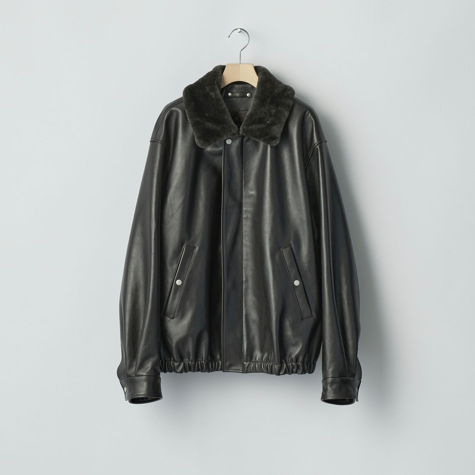 【残りわずか】Mouton Collar Sheep Leather Zip Jacket