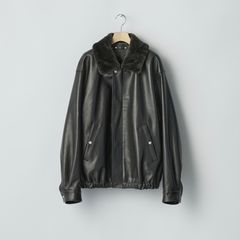 【残り一点】Mouton Collar Sheep Leather Zip Jacket