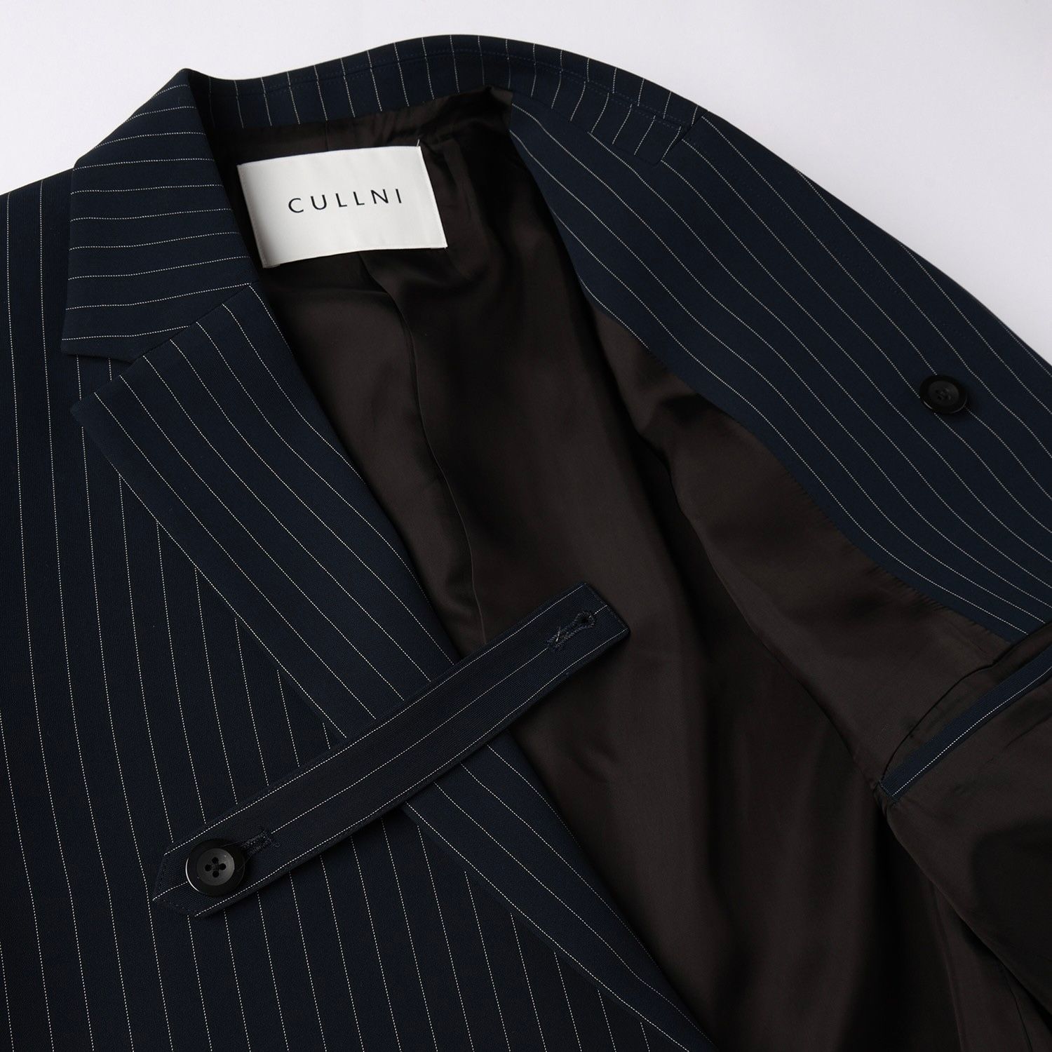 【残り一点】Stripe Double Cloth Slant Belt Tailored Jacket