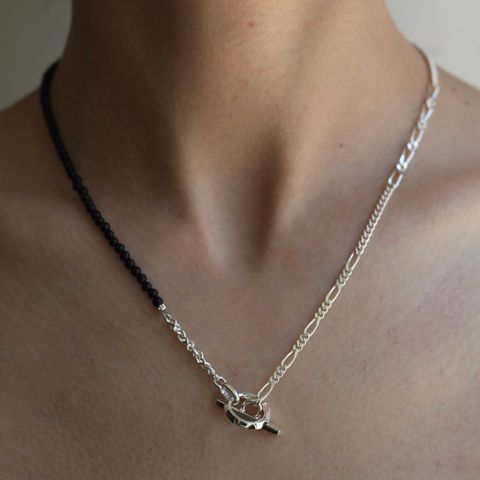 【お取り寄せ注文可能】Clash Mix Chain Necklace(BLACK)