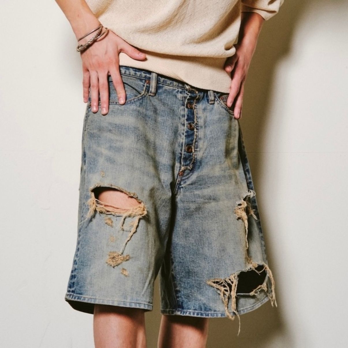 ボトムス house on the hill short pants SUGARHILL - 【残り一点】Damaged Modern Denim Pants Shorts