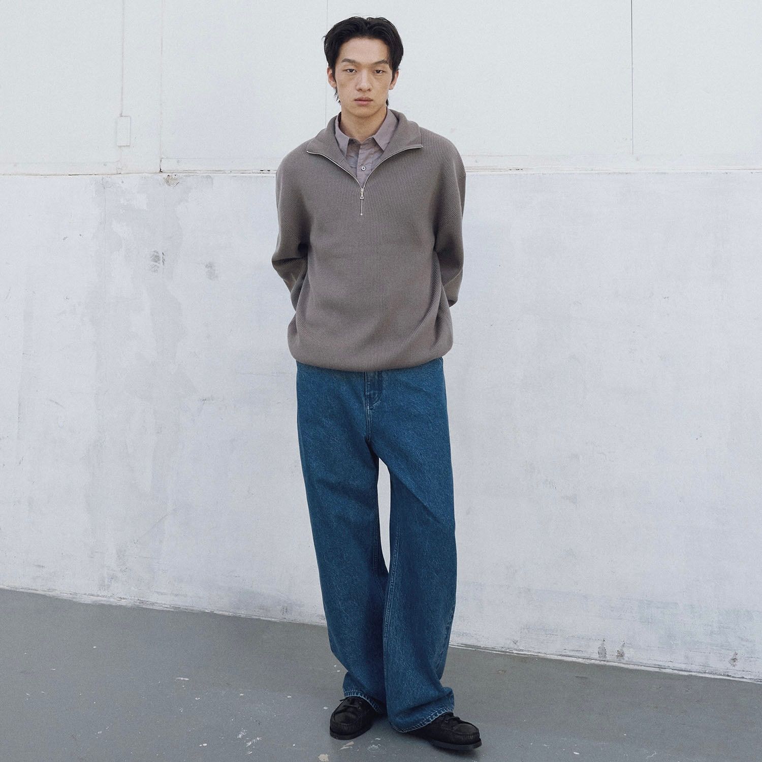 【残り一点】Volume Half Zip Up Knit