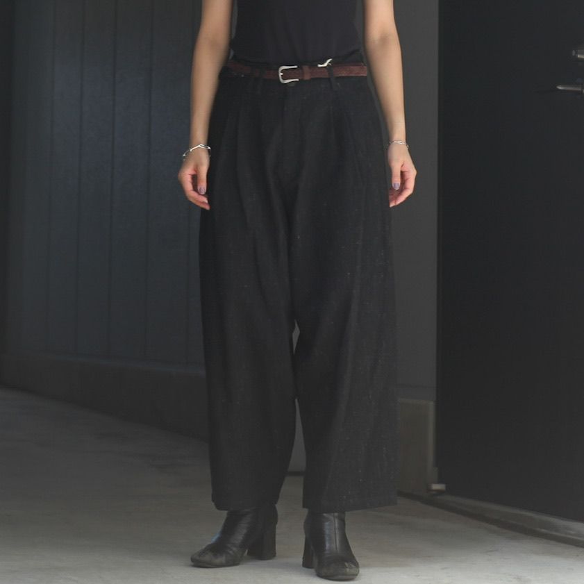 YANTOR - 【残り一点】Cosmos Linen Wool 2tuck Wide Pants | ACRMTSM