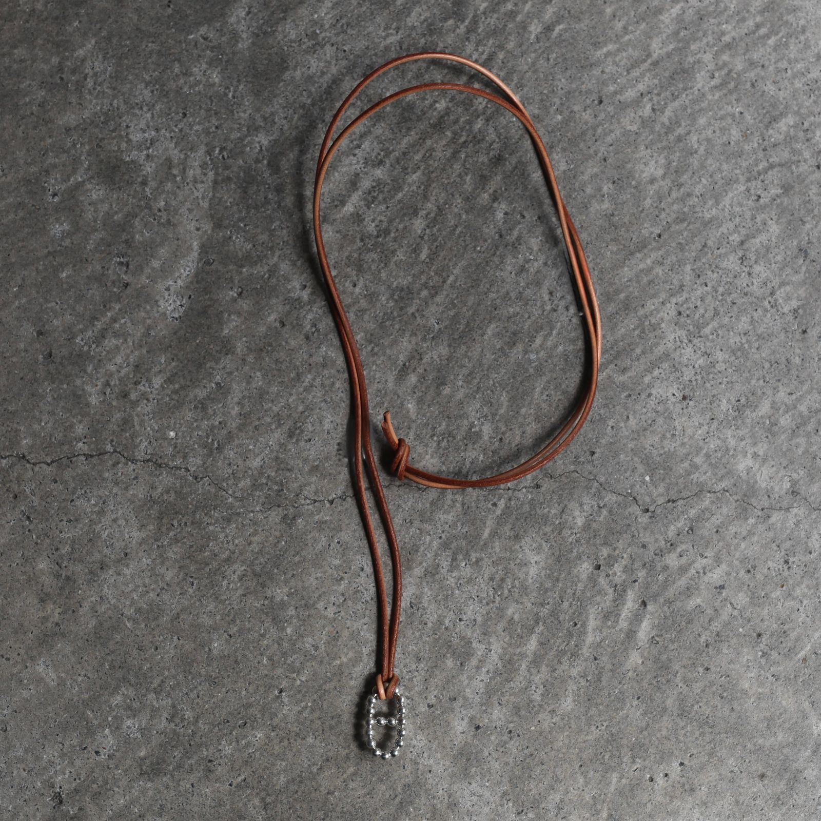 【残り一点】Ball Anchor Leather Necklace(BROWN LEATHER×SILVER)