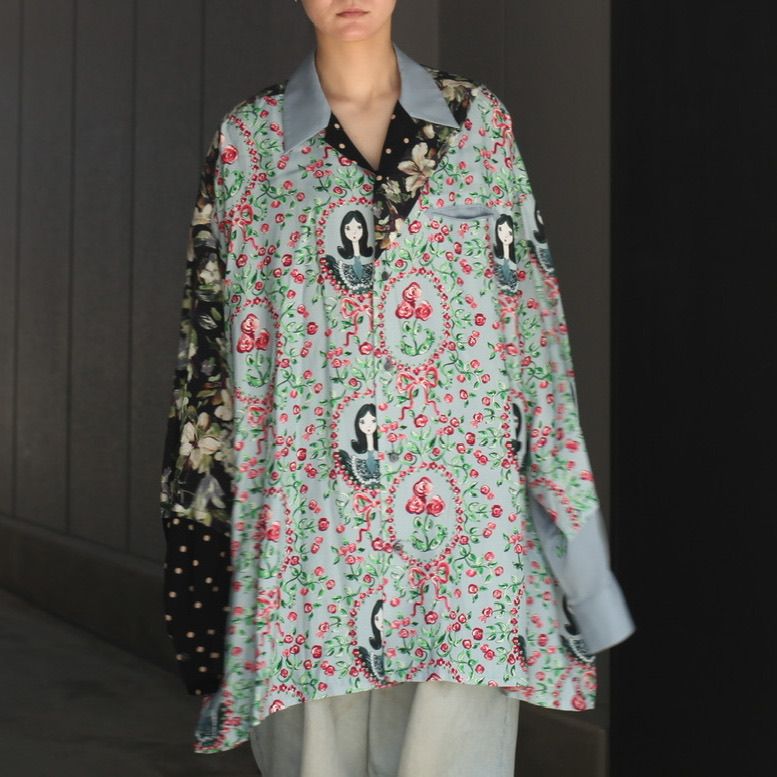 KIDILL - 【残り一点】Slash Open Collar Shirt(Girl Print