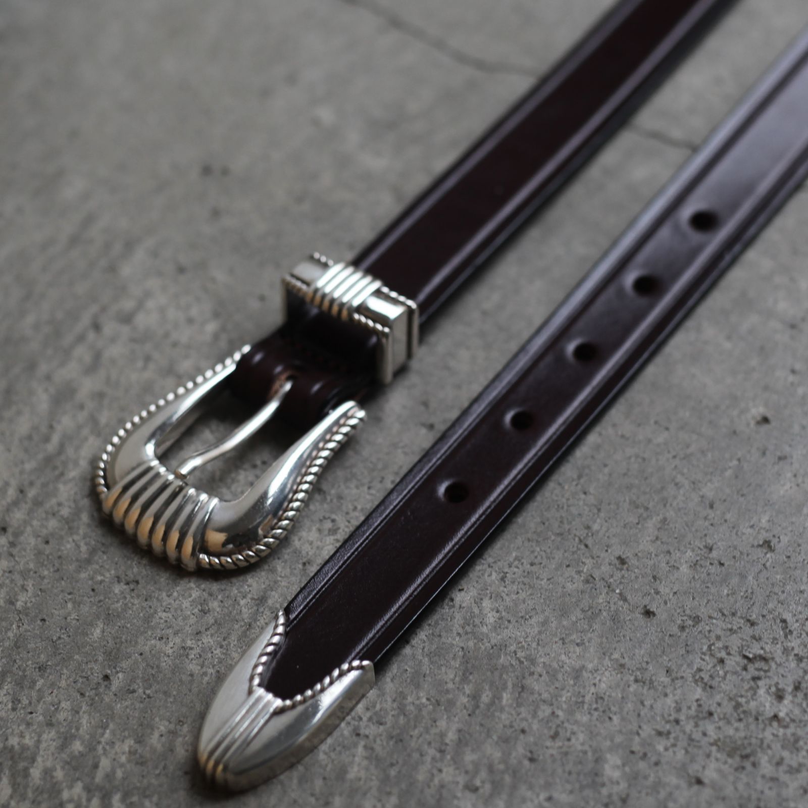 【残りわずか】3-Piece Silver Buckle Belts(HAVANA×NICKEL)