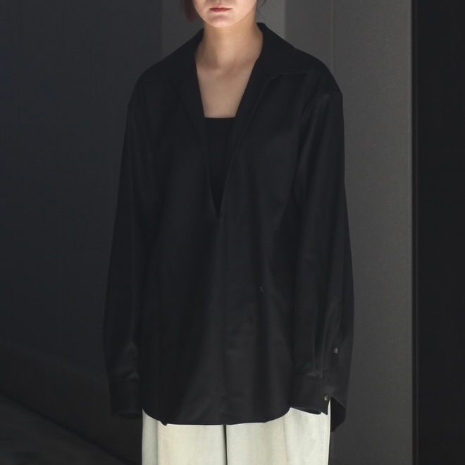 【残りわずか】Wool Flannel Oversized Skipper Shirt