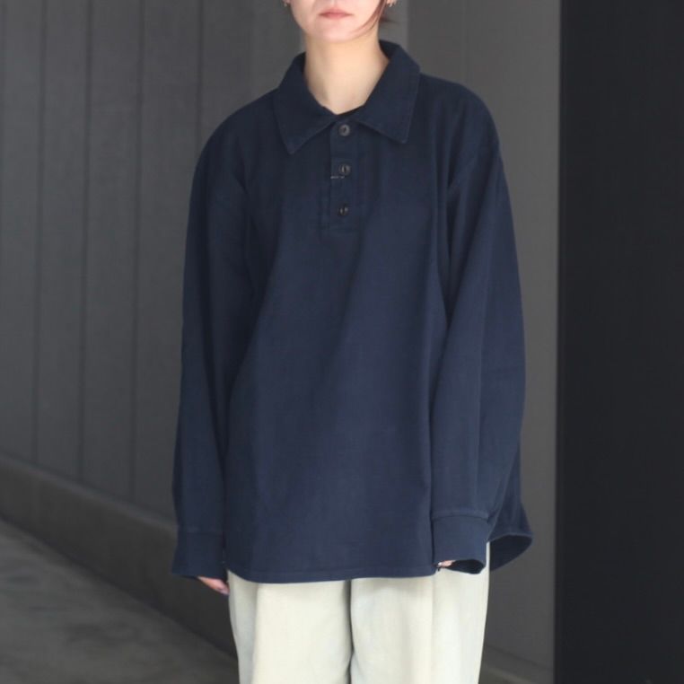 【残り一点】ヘビーコットンガーメントダイL/Sポロシャツ