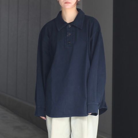 【残り一点】ヘビーコットンガーメントダイL/Sポロシャツ