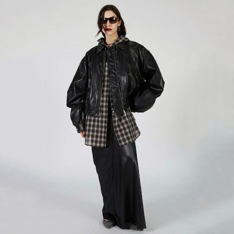 【残り一点】Flight Leather Bomber Jacket