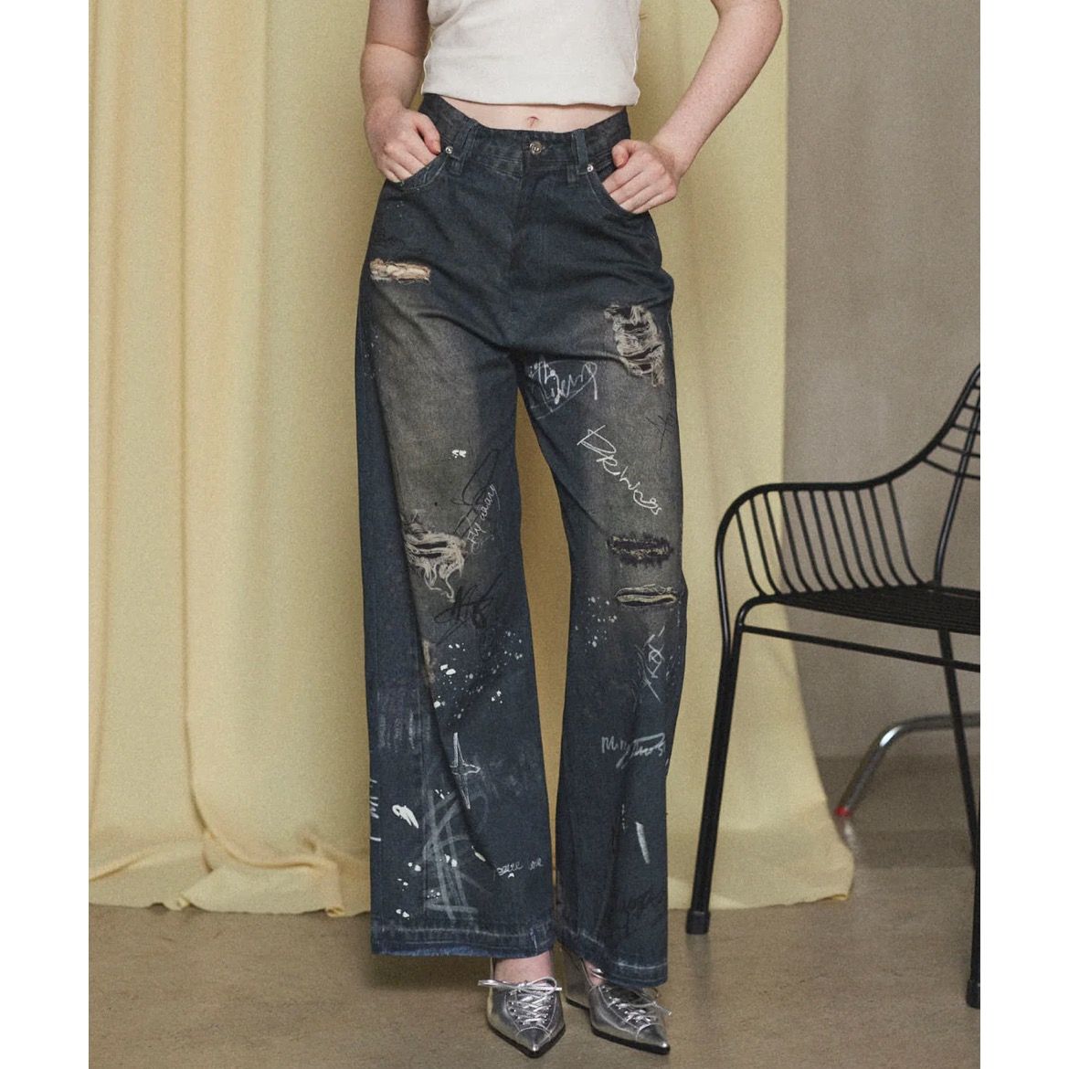 Denim Print Pants MAISON SPECIAL デニム ブルー MAISON SPECIAL - 【残り一点】Denim Print Pants | ACRMTSM