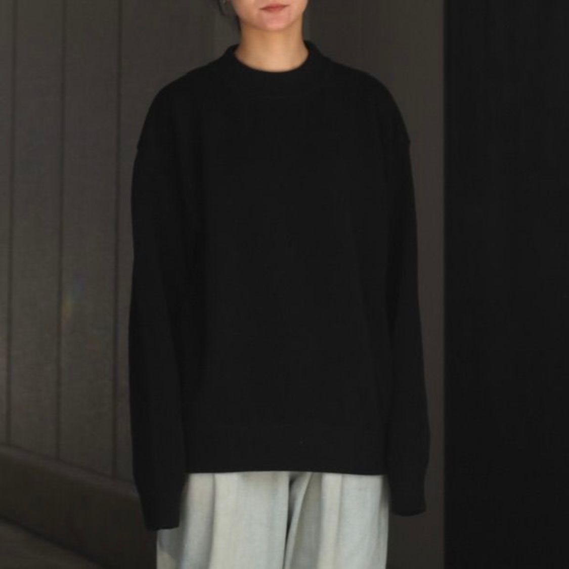【残りわずか】Moss Stitch Moc Neck L/S Sweat