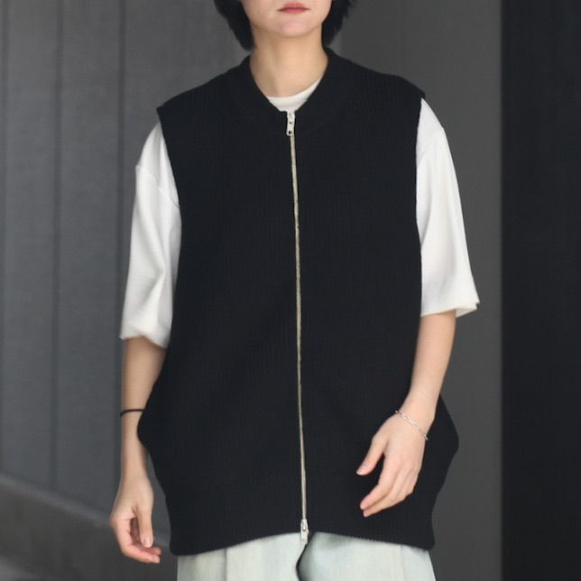 stein - 【残り一点】Oversized Drivers Knit Zip Vest | ACRMTSM