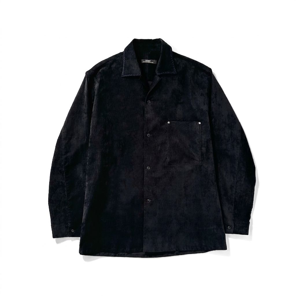 【残り一点】Open Collar Velvet Shirt