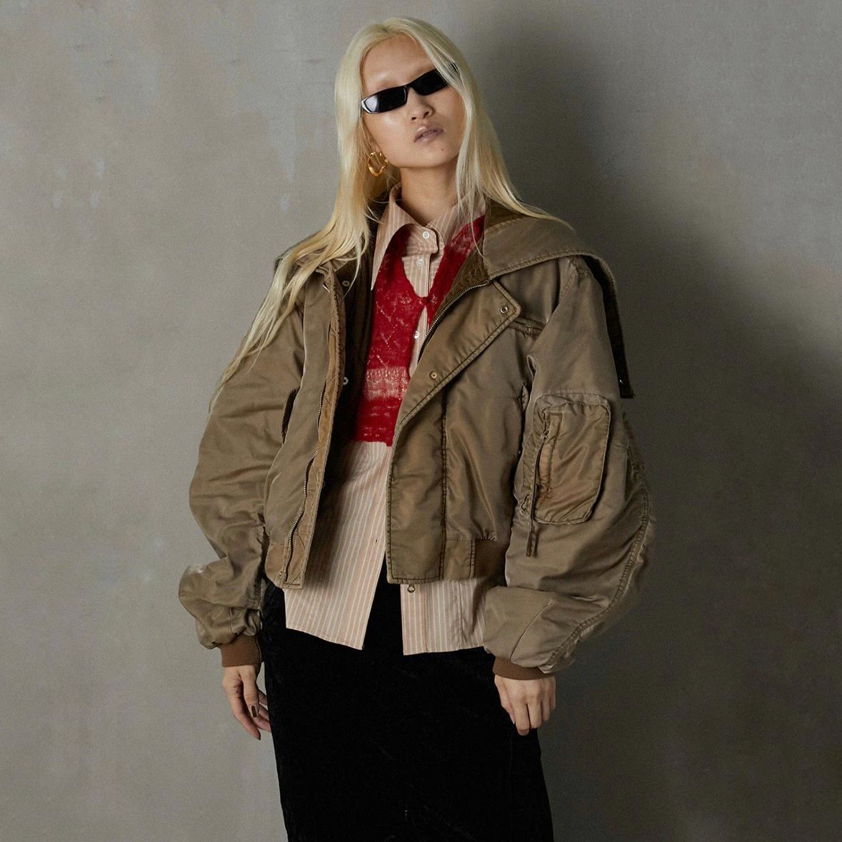 PRANK PROJECT - 【残り一点】Hooded Short Bomber Jacket PRANK PROJECT - 【残り一点】Hooded Short Bomber Jacket