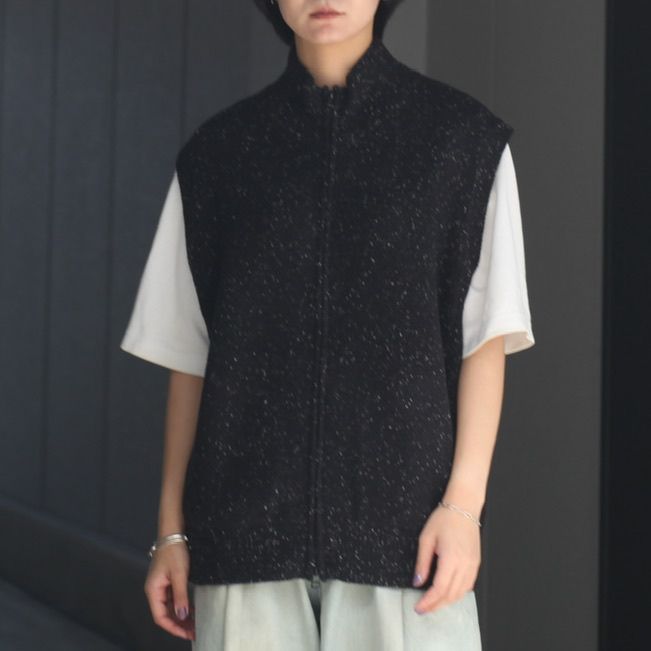 crepuscule - 【残り一点】Wool Moss Stitch Zip Vest | ACRMTSM