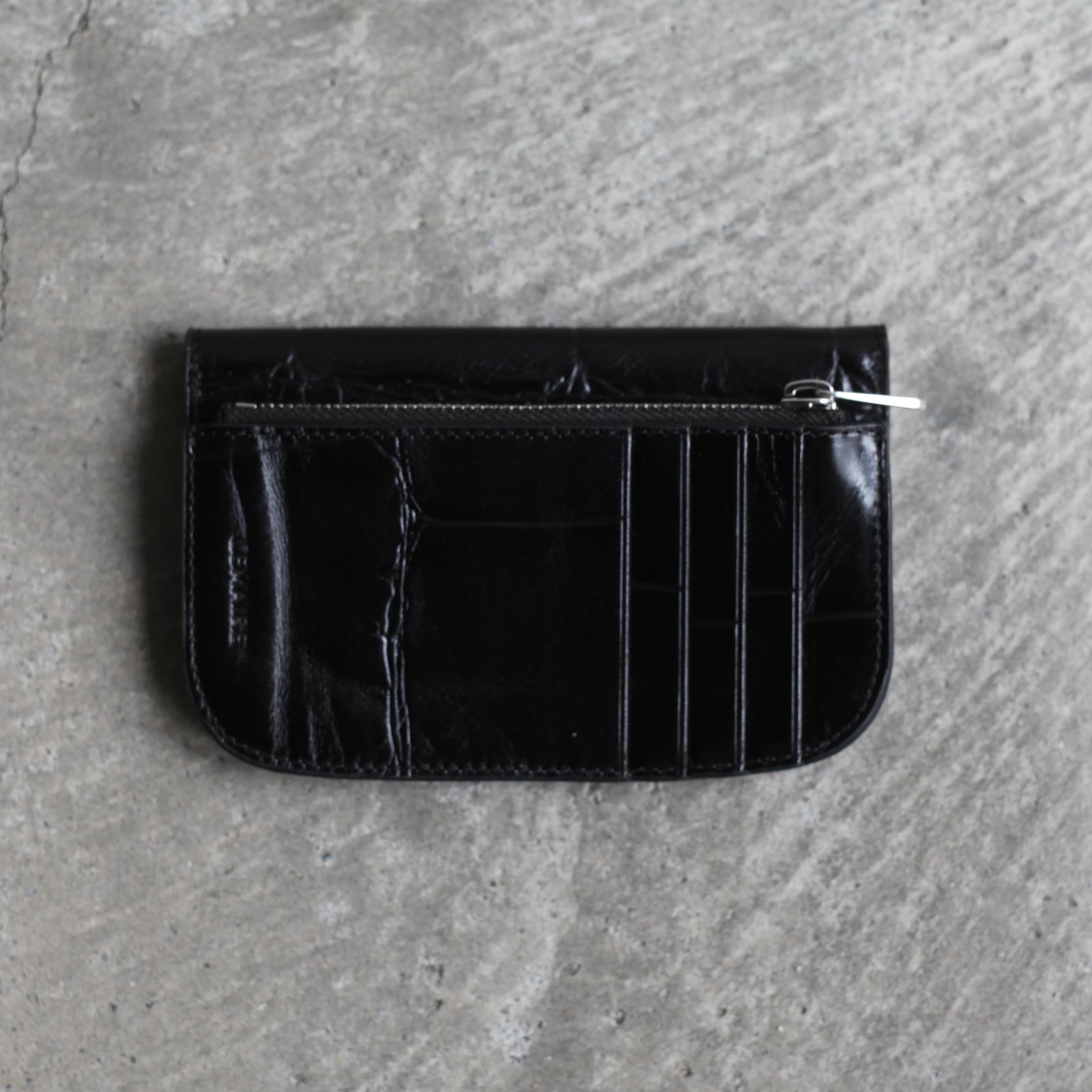【残り一点】Soft Tab Card Holder Coin Purse(CROCO EMBOSSED)