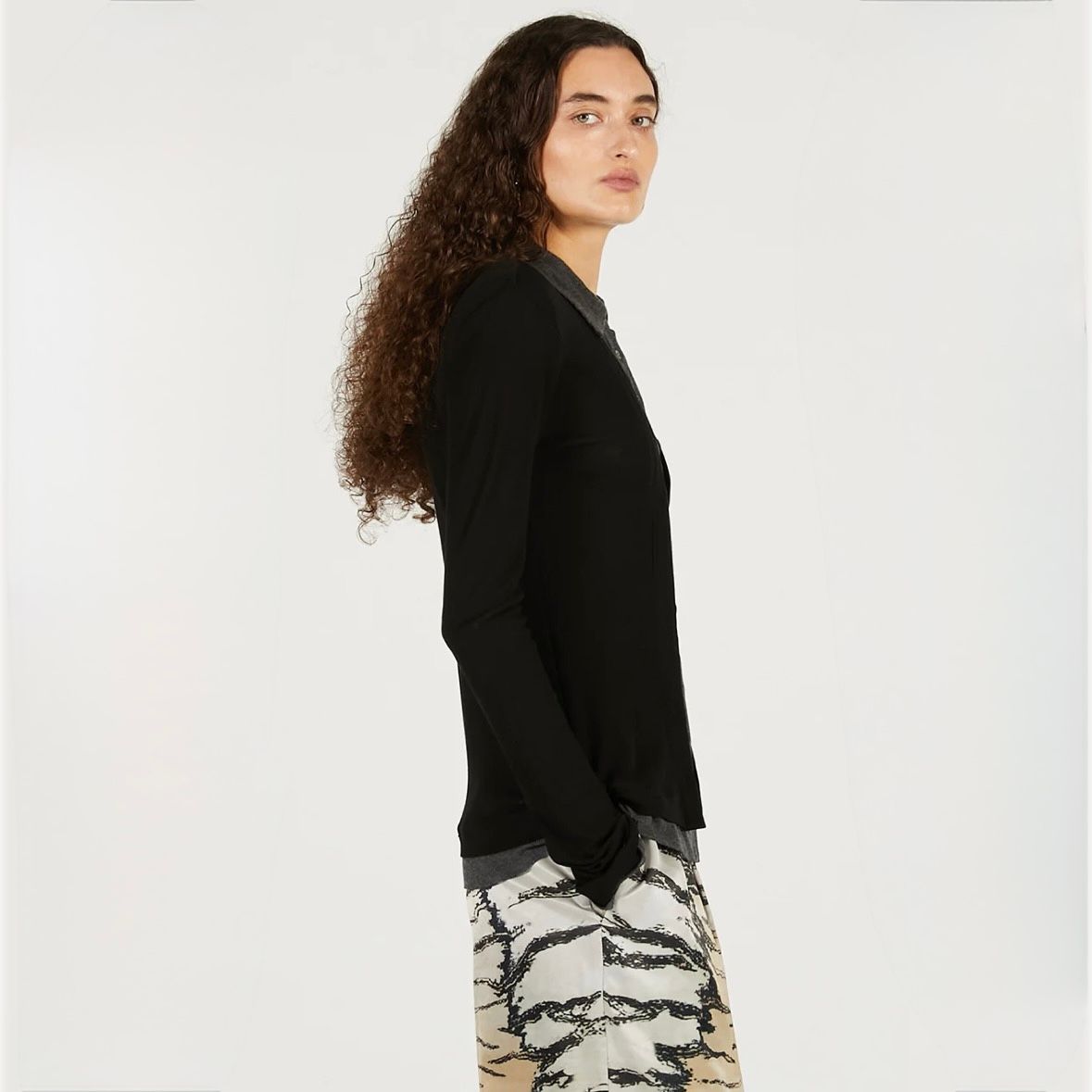 【残り一点】ダブルフロントジャージーシャツ