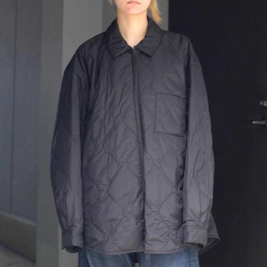 【残りわずか】Oversized Quilted Zip Shirt Jacket - S