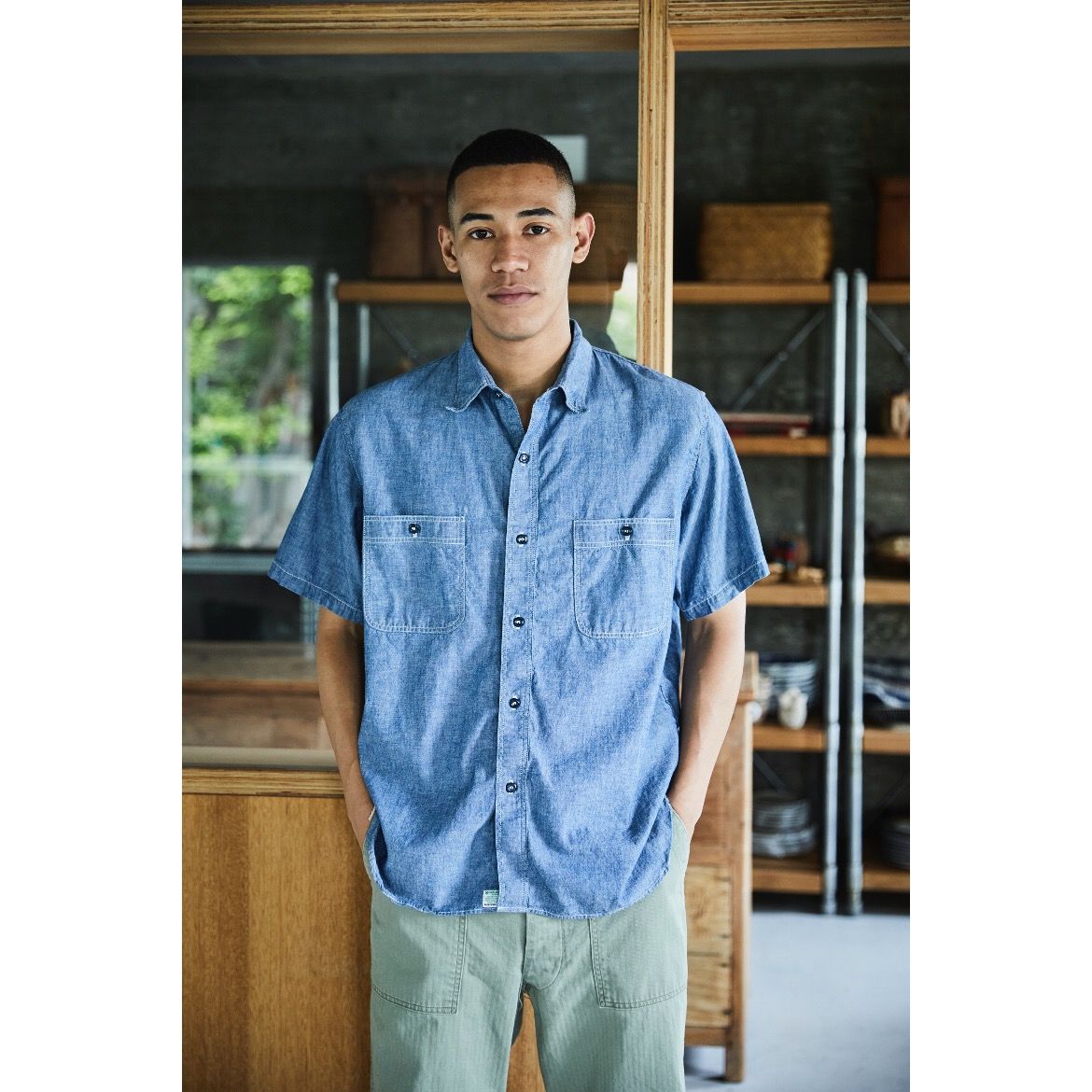 【残り一点】Short Sleeve Chambray Work Shirt
