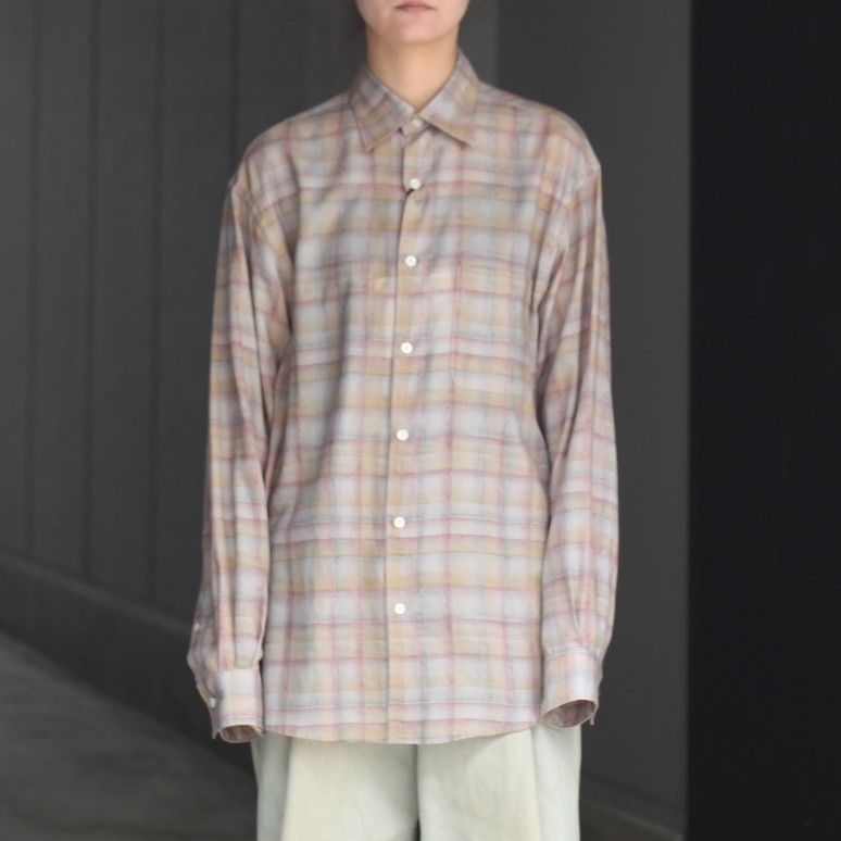【残り一点】Printed Plaid Cotton Twill Shirt