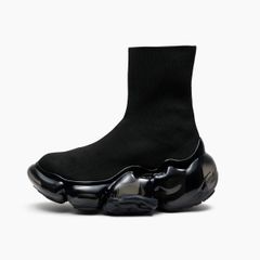 【残り一点】Moopie Plain Knit Socks(BLACK×BLACK)