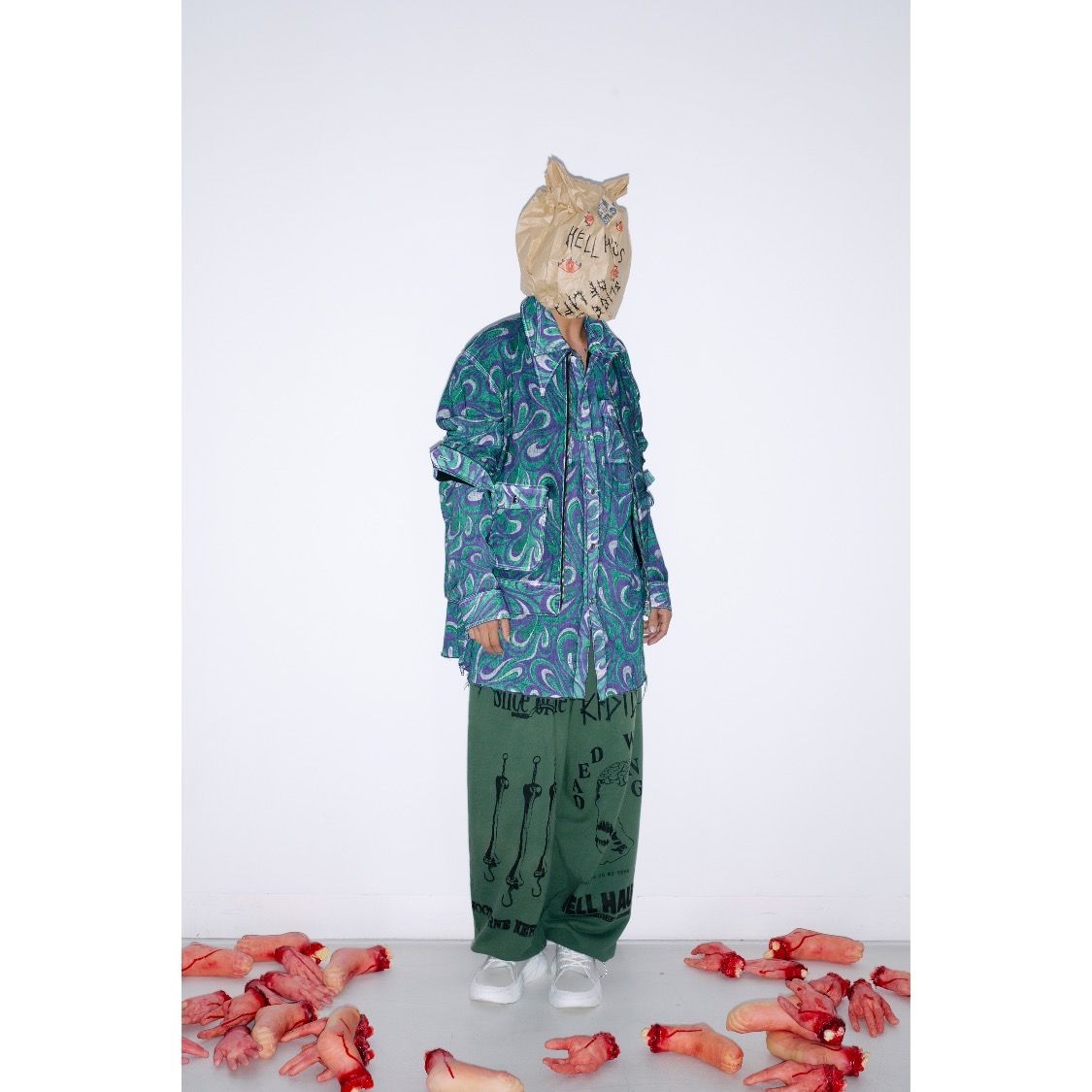 KIDILL - 【残り一点】Baggy Sweat Pants(Distressed Fabric