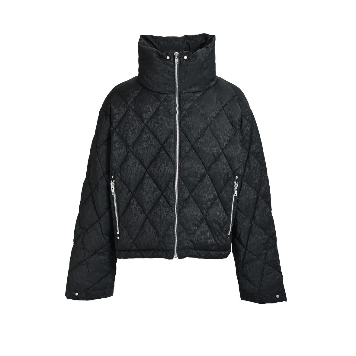 【残り一点】Faux Leather Shiny Quilting Down Jacket