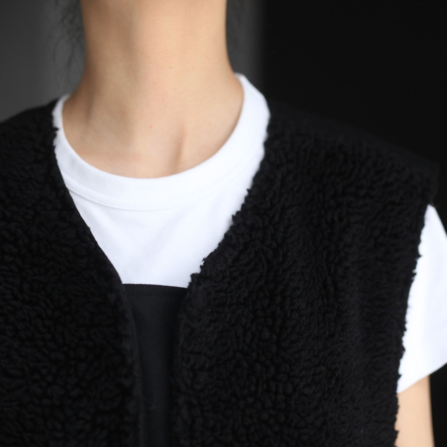 【残り一点】Wool Boa Reversible Vest - S