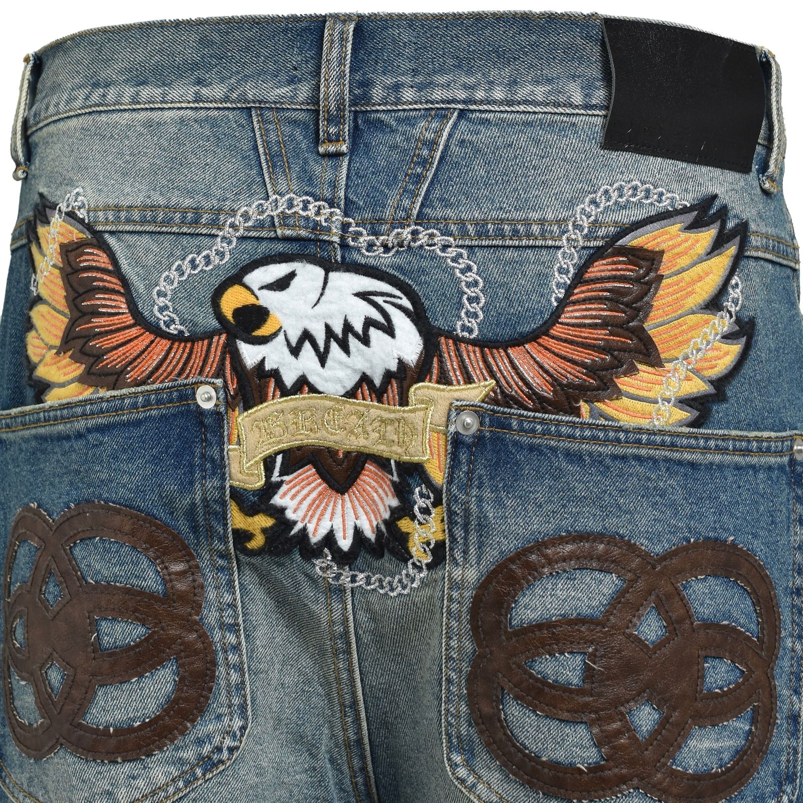 【残り一点】Chain Eagle Patch Denim Pants