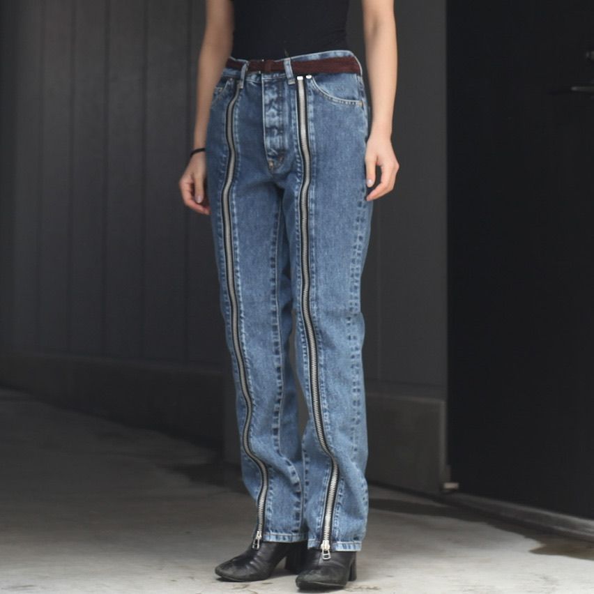 WASHED DENIM ZIPPED PANTSパンツ