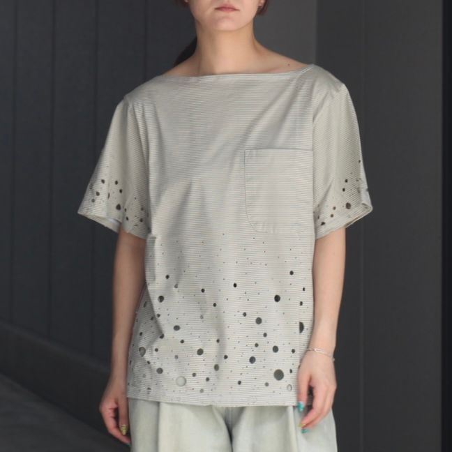 【残り一点】Destroyed Boat Neck Stripe Tee