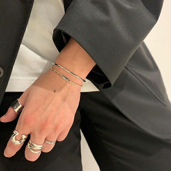 【お取り寄せ注文可能】Mix Chain Bracelet_No.1(SILVER)