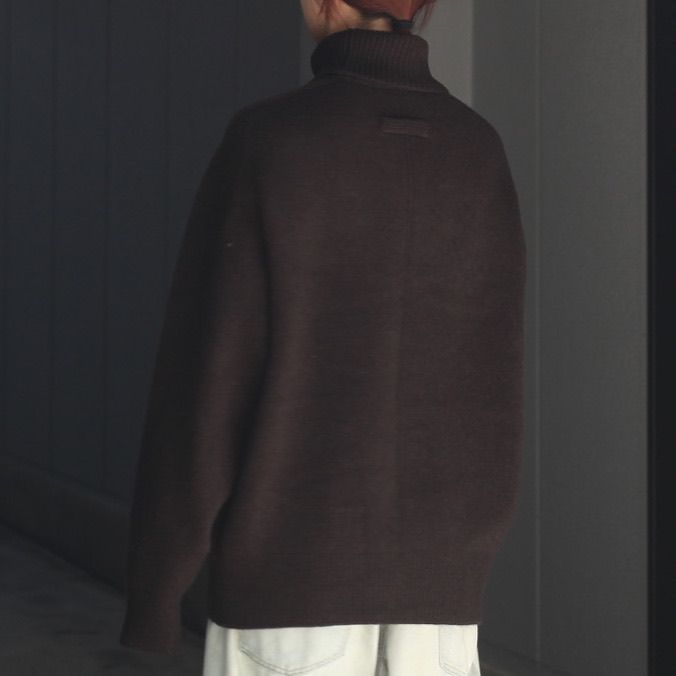 【残りわずか】Extra Fine Wool Warm Knit Turtle Neck LS