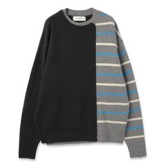 【残り一点】Asymmetrical Border Layered Rib Pullover Knit