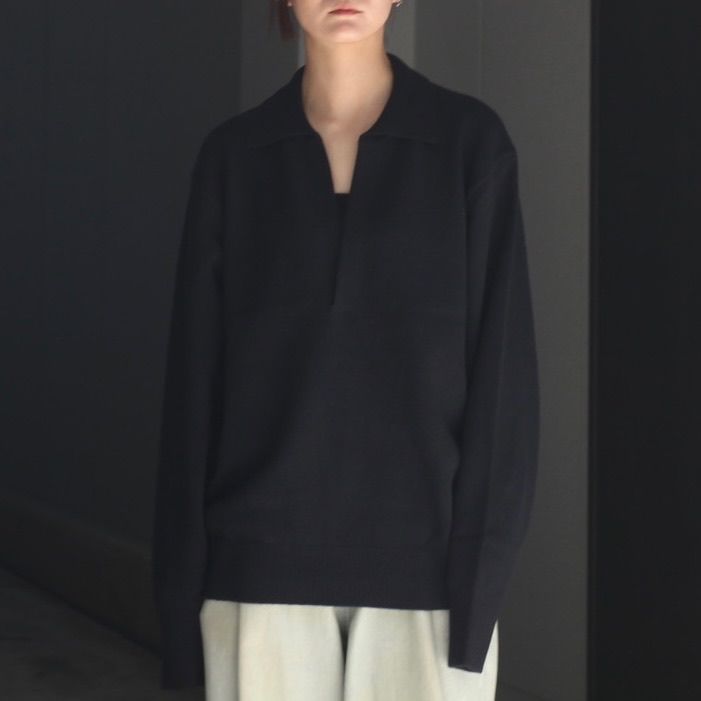 【残りわずか】Extra Fine Wool Knit Skipper LS