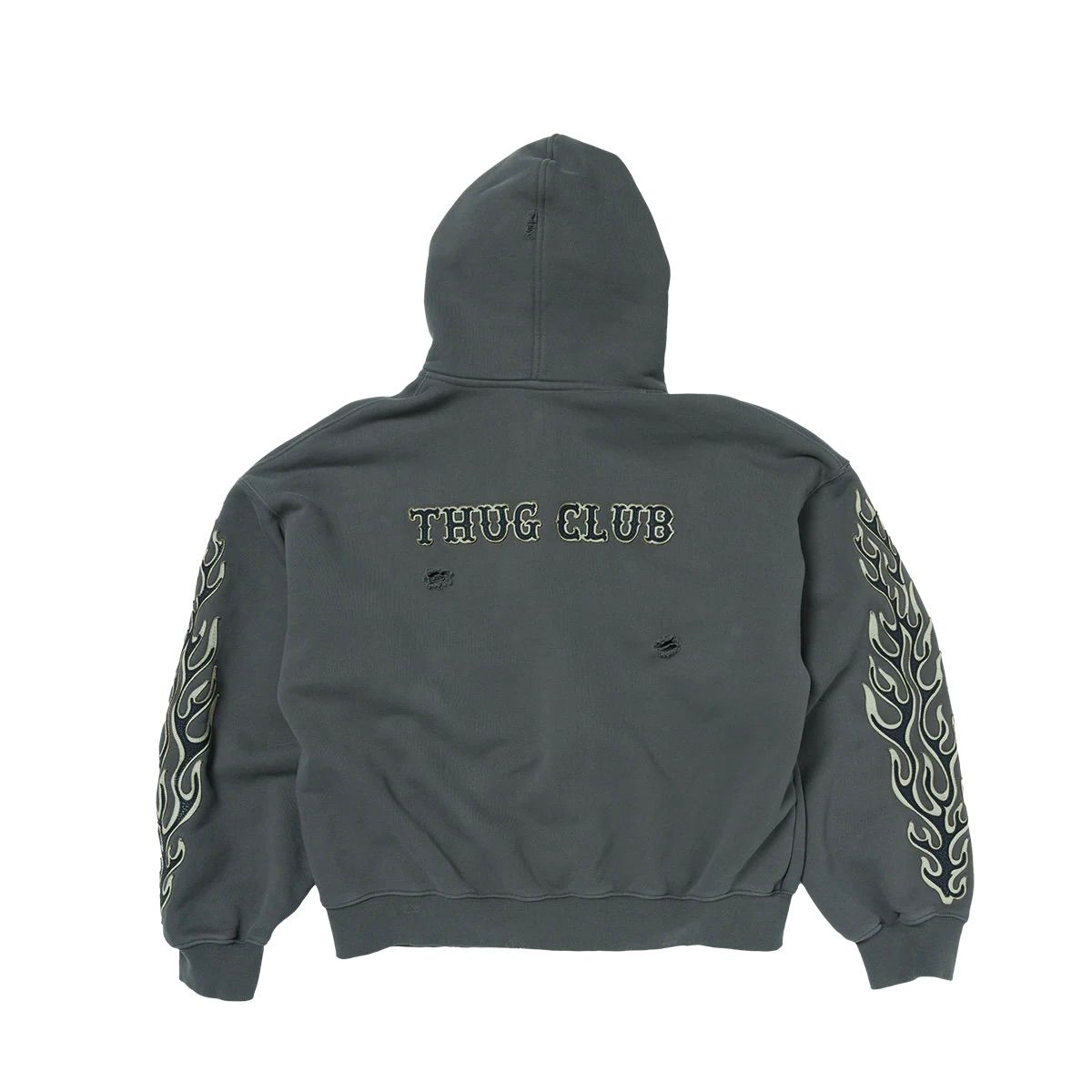 【残り一点】Leather Flame Hooded Zip Up