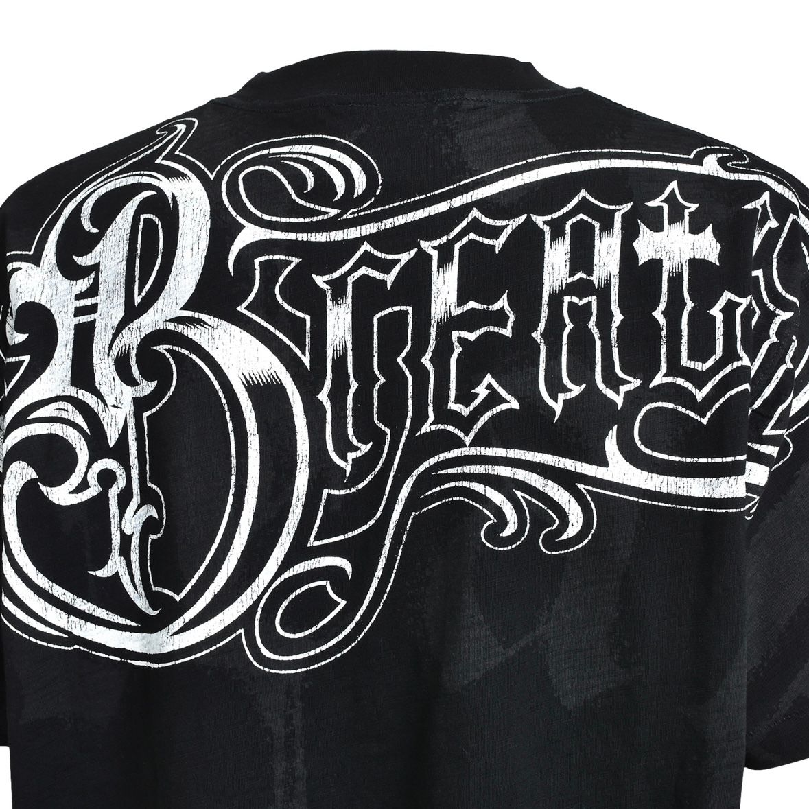 【国内買付】BREATH Suicide Black Letterd ブレス ロゴ Tシャツ BREATH ブレス SS25 SOUTHSIDE CROSS LOGO TEE / BLK BLK - NUBIAN