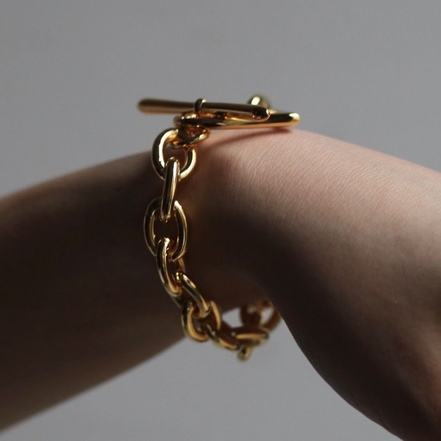 【残りわずか】Heart Bracelet_Medium Link(GOLD)