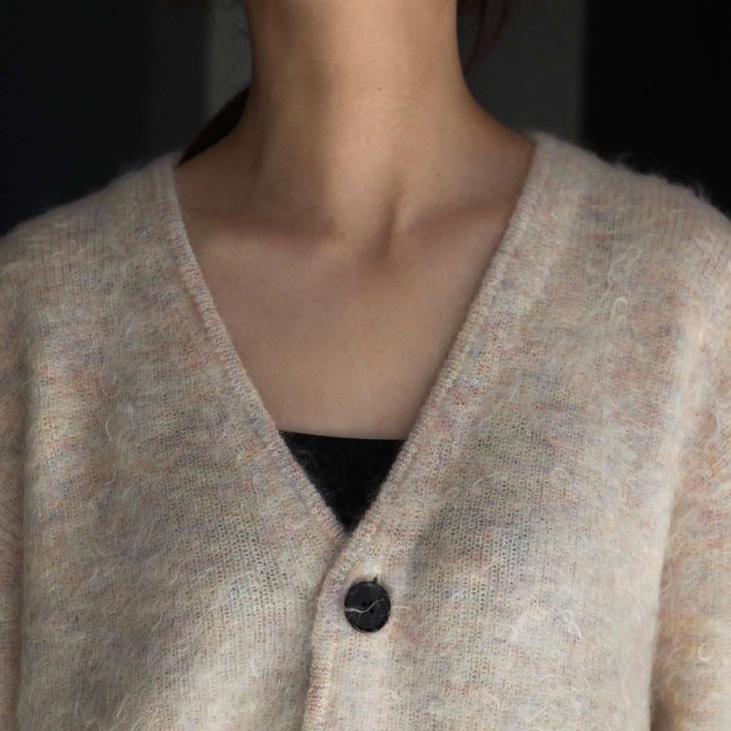 【残りわずか】Kid Mohair Knit V Neck Cardigan