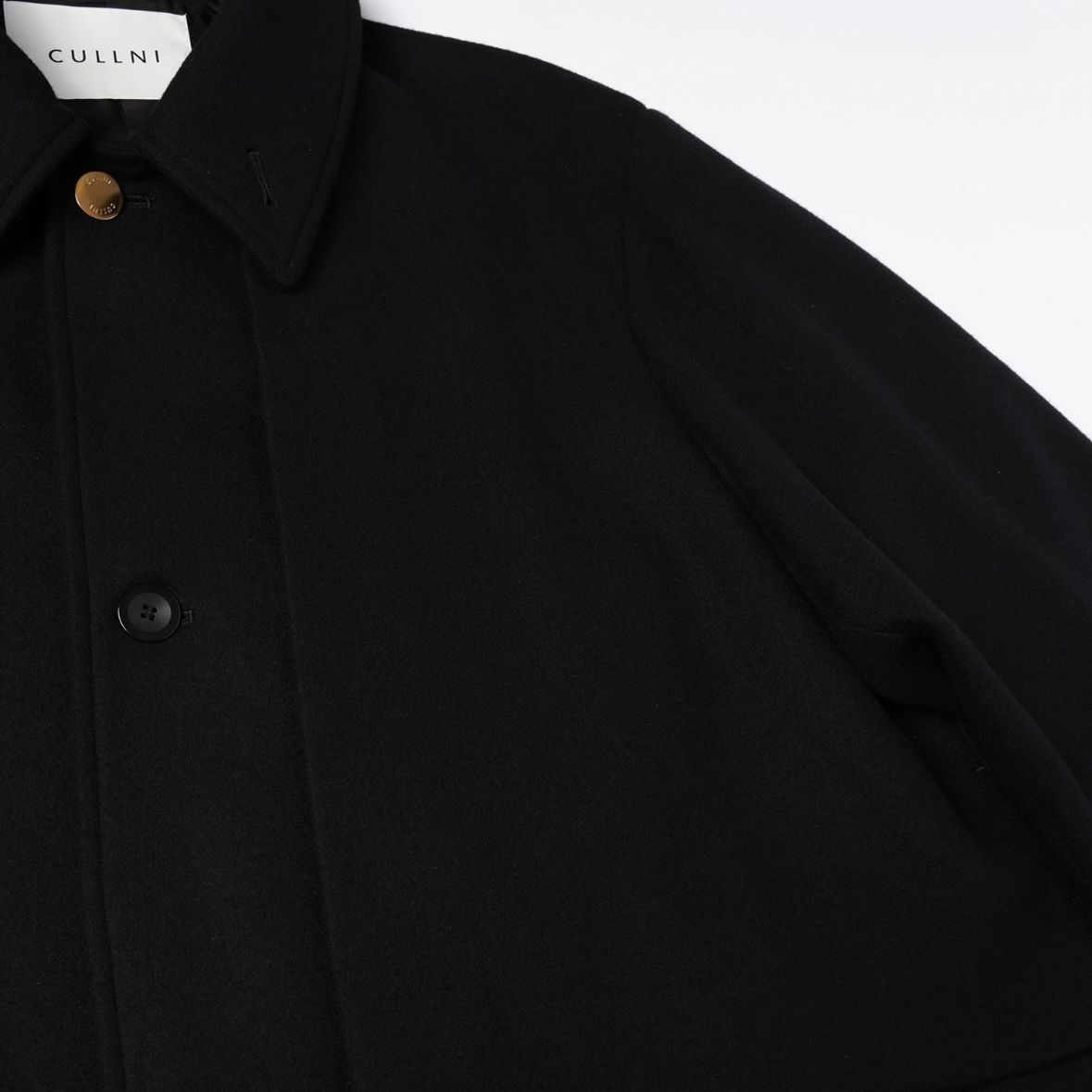 【残り一点】Lamb Wool Melton Layered Long Coat