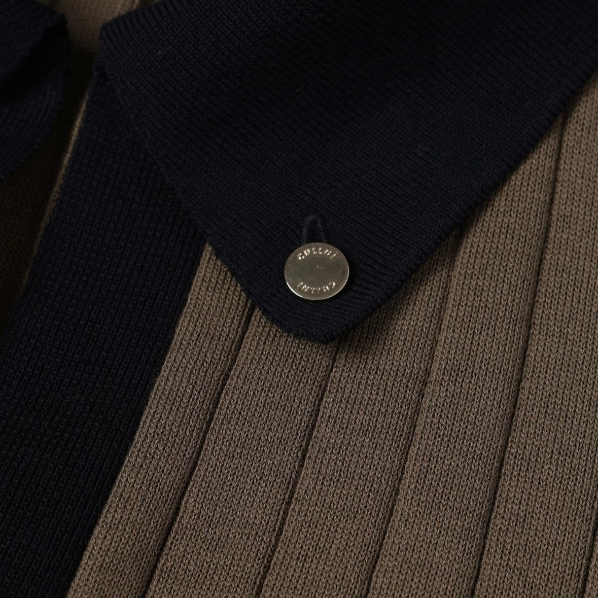 【残り一点】Wide Rib Skipper Collar Short Sleeve Knit