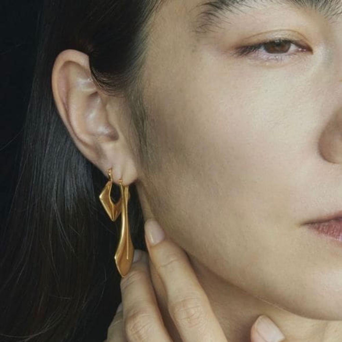 【残り一点】YU-KIN Dia Shape Earrings(両耳用）
