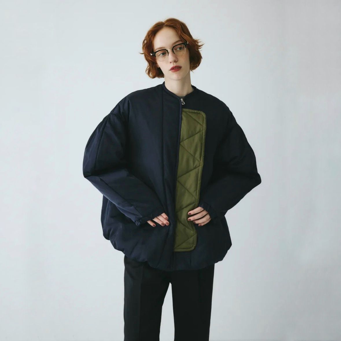 HeRIN.CYE，ヘリンドットサイ　 ミリタリーブルゾン　カーキ HeRIN.CYE，ヘリンドットサイ ミリタリーブルゾン カーキ Down