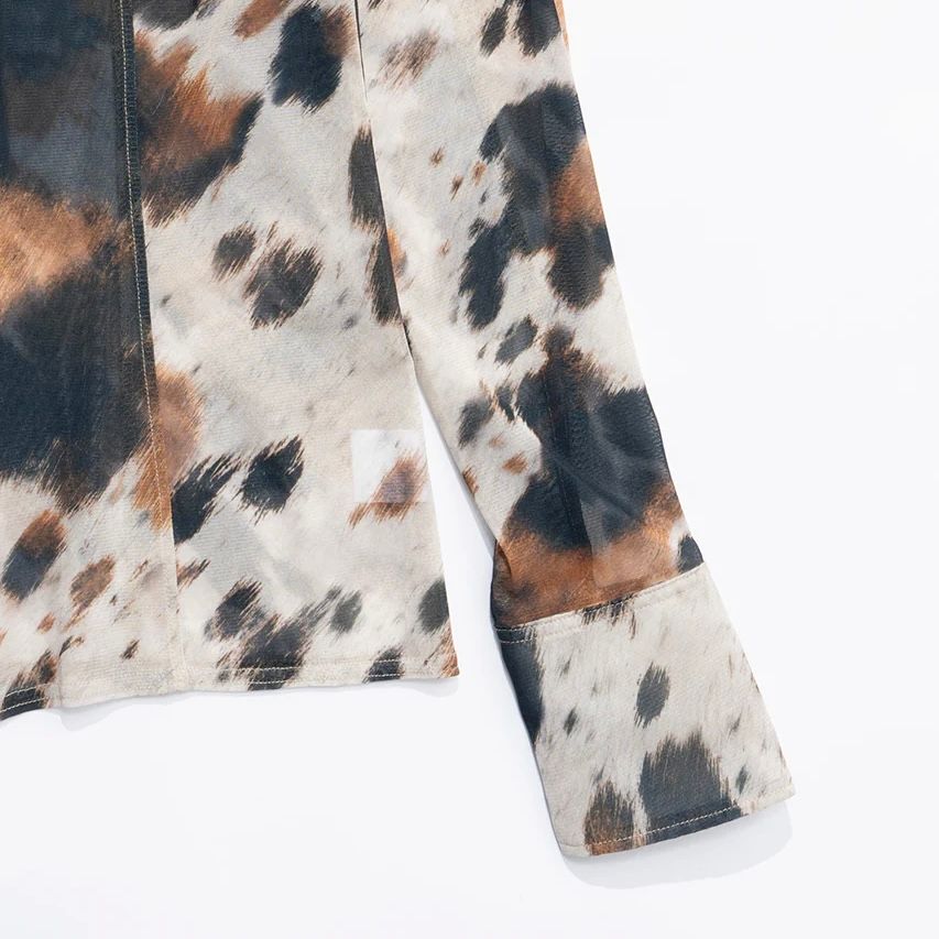 【残り一点】Cow Printed Slim Shirt