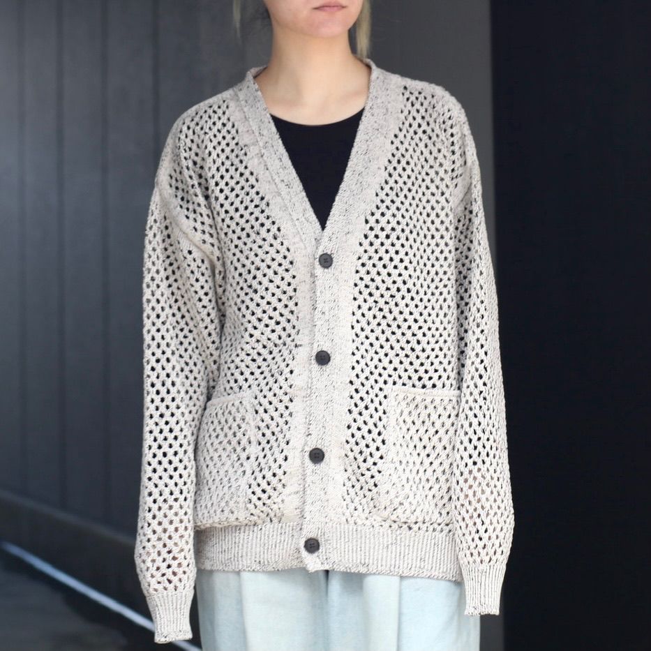 ☆大人気商品☆ YOKE MESHED KNIT CARDIGAN NAVY | solinvet.com