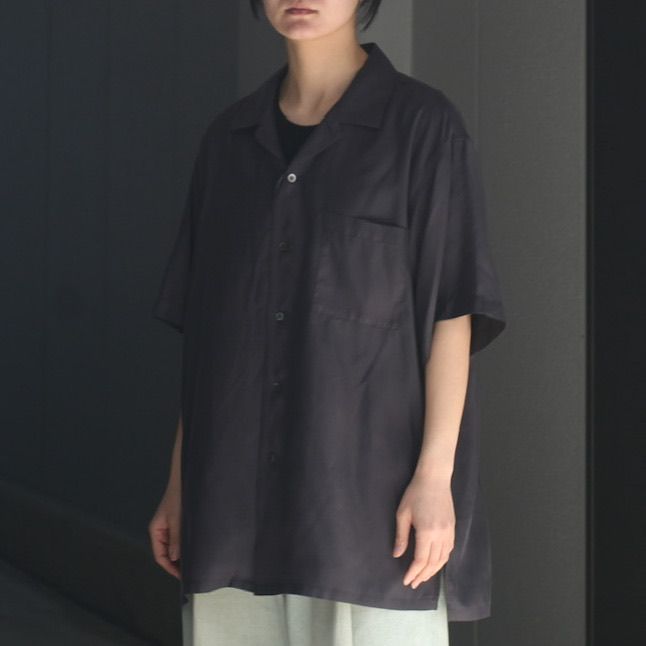 stein - 【残りわずか】Oversized Cupro Open Collar SS Shirt