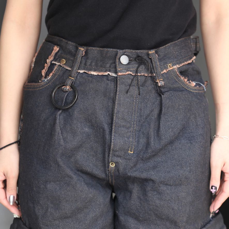 【残りわずか】Slash Seam Twist Cargo Jeans(PERSIMMON TANGY DYED)