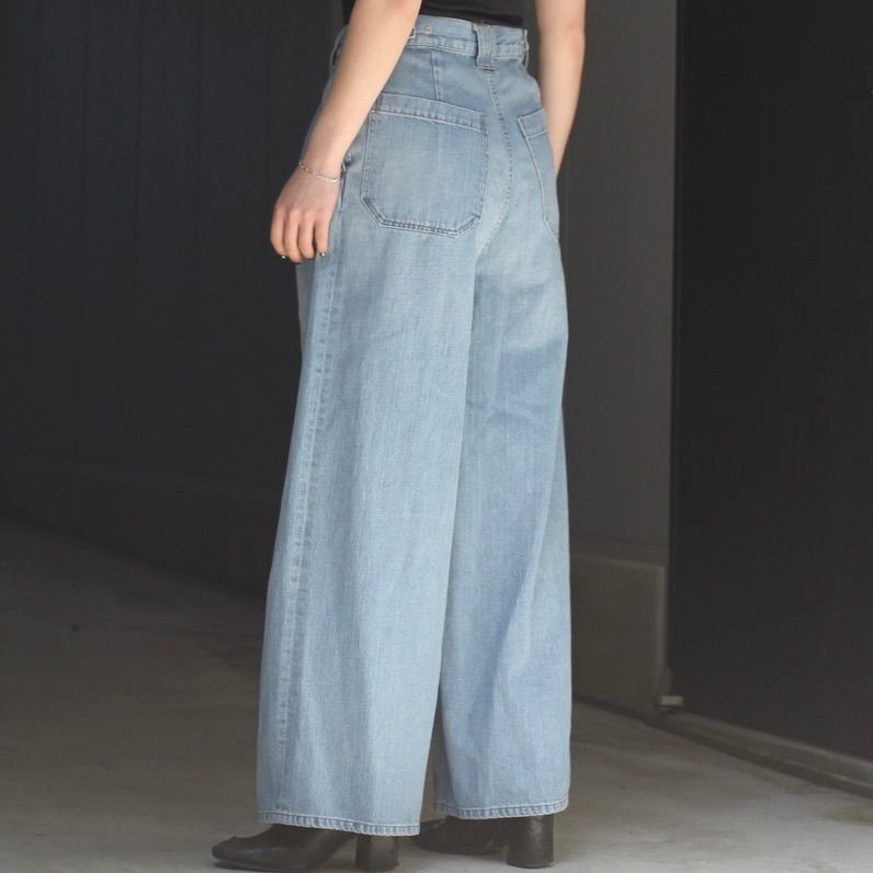 YOKE - 【残り一点】Bleached Denim Wide Leg Buggy Pants
