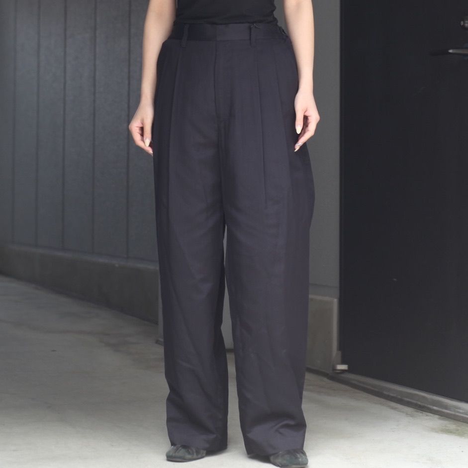 【残りわずか】Silk Cupro Twill Wide Easy Trousers